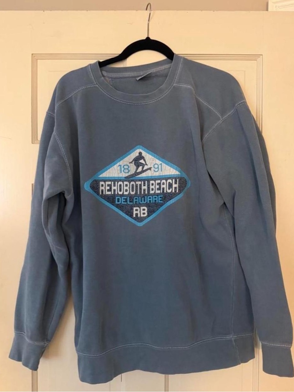 Comfort Colors Rehoboth Beach Graphic Crewneck - Slate Blue